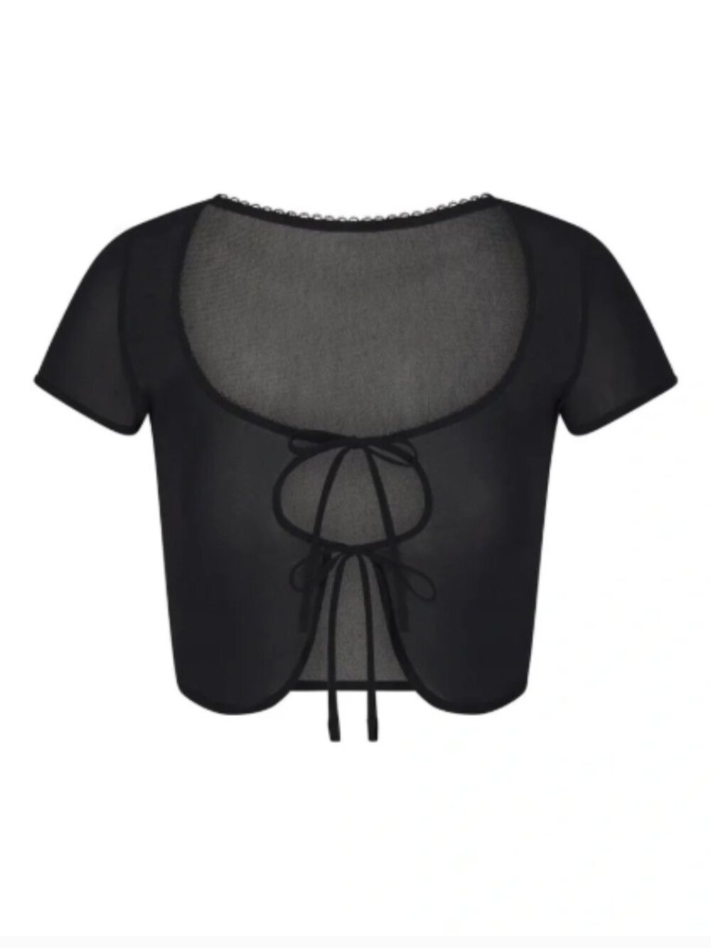 SKIMS Summer Mesh Super Cropped Top NWT Onyx XL